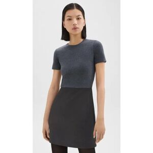 Theory Women's Short Sleeve 100% Cashmere Sweater Dress Sz P(0) A5 $225